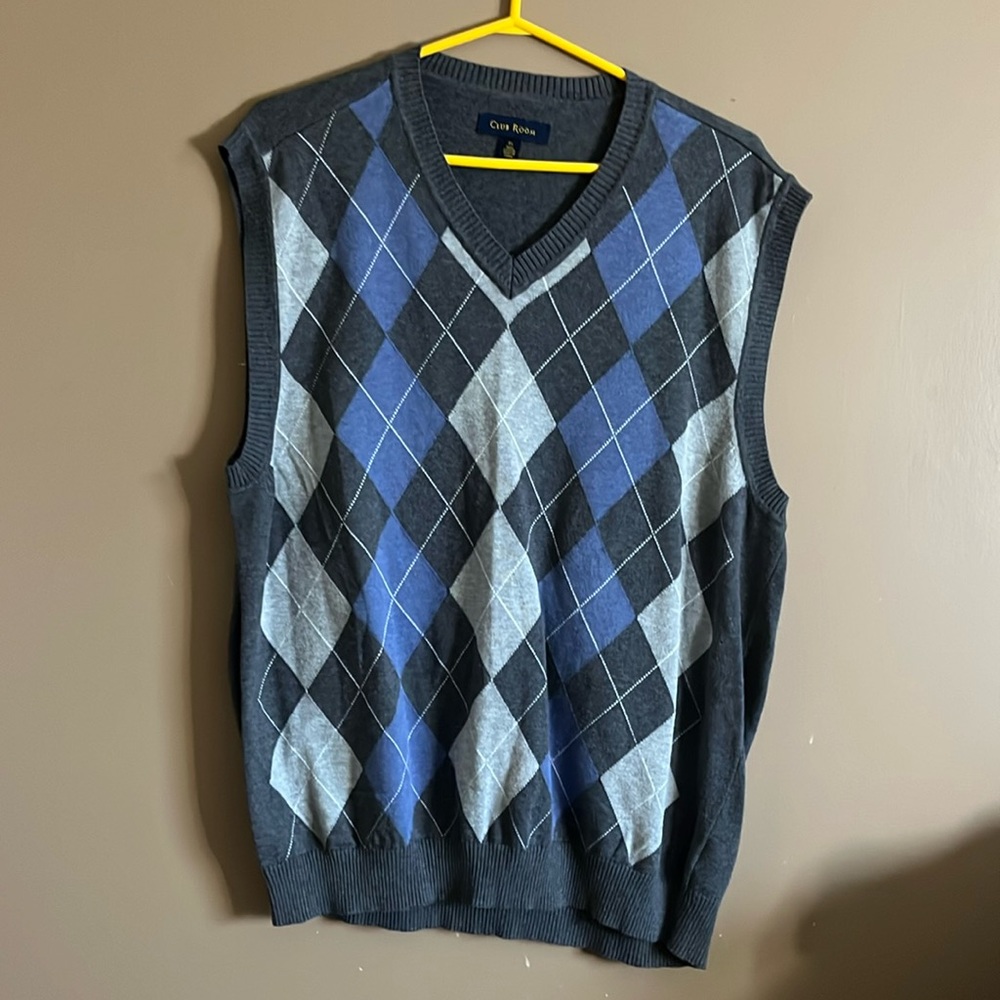 😄Cotton vest argyle